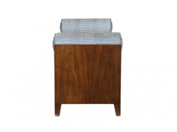 Walnut Wood Fabric Bedroom Bench
