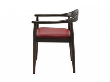 Curved Back Wood Frame Dining Room Chair