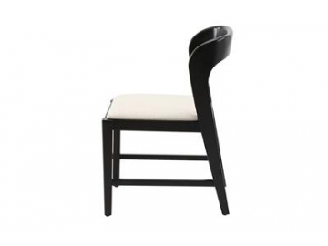 Modern Wood Frame Fabric Dining Room Chair