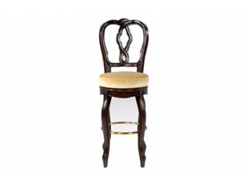 Wood Seat Back Bar Stool