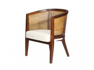 Cane Back Wood Armchair