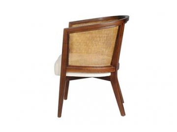 Cane Back Wood Armchair