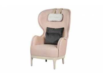 High Back Wood Frame Armchair