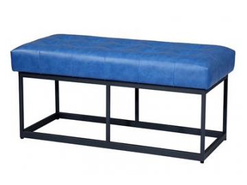 Metal Frame Hotel Leather Bench