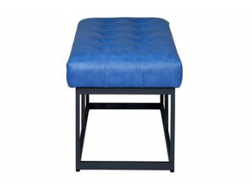 Metal Frame Hotel Leather Bench
