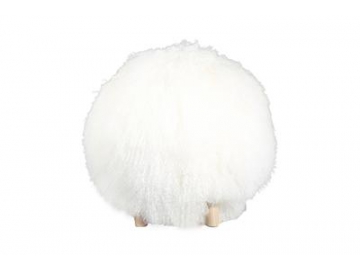 Faux Fur Wood Stool