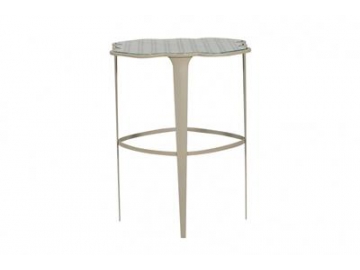 Glass Top Metal Side Table