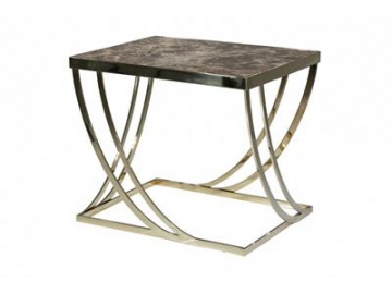 Marble Top Gold Metal Side Table
