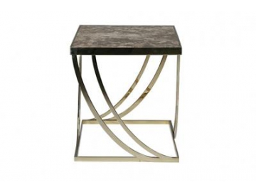 Marble Top Gold Metal Side Table