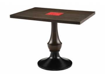 Classic Glass Top Wood Dining Table