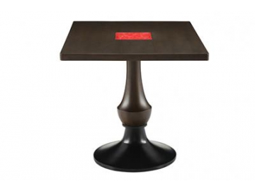 Classic Glass Top Wood Dining Table