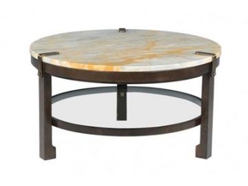 Marble Top Wood Coffee Table