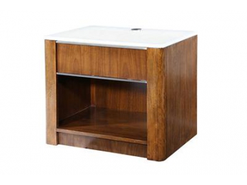 Marble Top Wood Nightstand