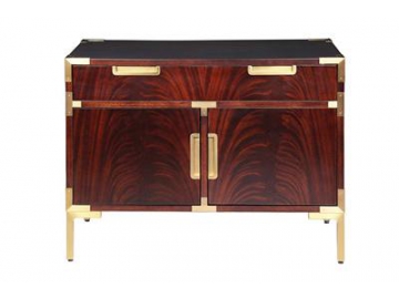 Tempered Glass Top Wood Bedside Table