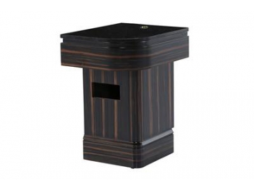 Marble Top Wood Corner Nightstand