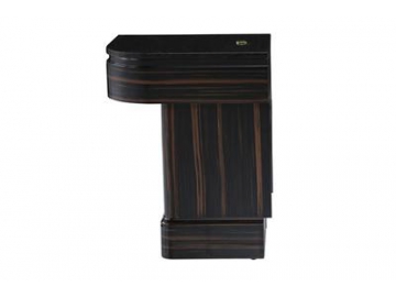 Marble Top Wood Corner Nightstand