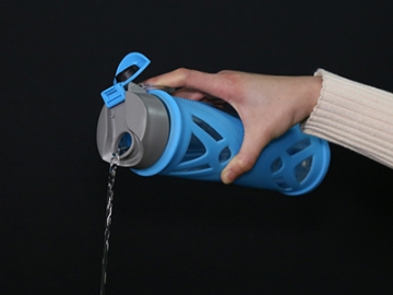 Glass Water Bottle with Silicone Cover