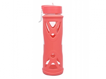 Glass Water Bottle with Silicone Cover