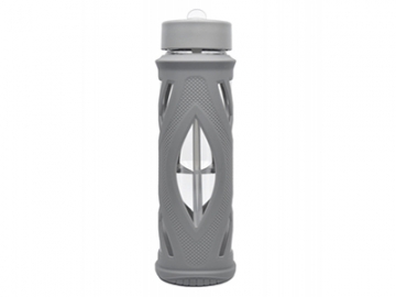 Glass Water Bottle with Silicone Cover