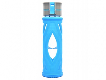 Glass Water Bottle with Silicone Cover