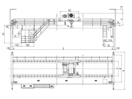 Overhead Lifting Bridge Crane with Electric Hoist