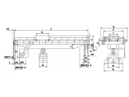 Overhead Lifting Bridge Crane with Grab Bucket