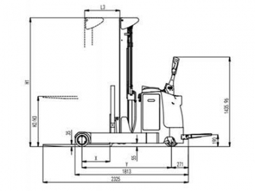 XR 1,500-2,000kg Electric Reach Truck