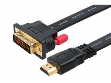 DVI to HDMI Cable, Flexible Flat TV Cable