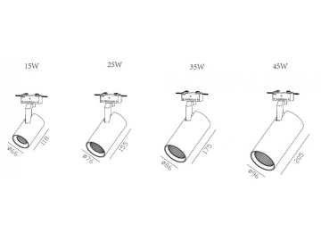 (M Series) LED Cylinder Track Head with Built-in Drive