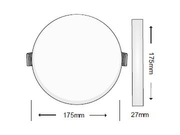 LED Frameless round panel light with motion sensor