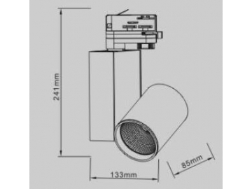 B2 Series LED Cylinder Track Lighting Head with Extra Power Box