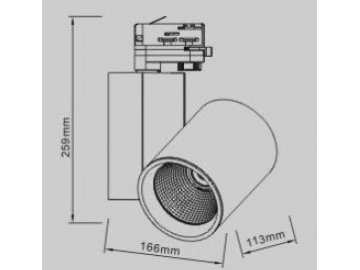 B2 Series LED Cylinder Track Lighting Head with Extra Power Box
