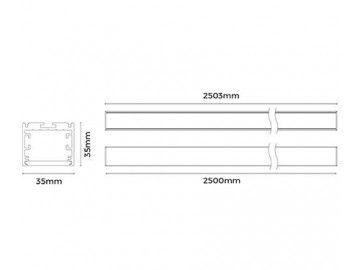 AS3535-2500  Curved LED Ceiling Light Fixture