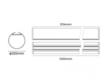 LT120  Tubular LED Lighting Fixture, LED Strip Light Aluminum Profile