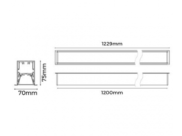 LE50  Recessed Ceiling Light Fixture, LED Strip Light Aluminum Profile