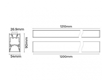 LH50  Indoor Ceiling Light Fixture, LED Strip Light Aluminum Profile