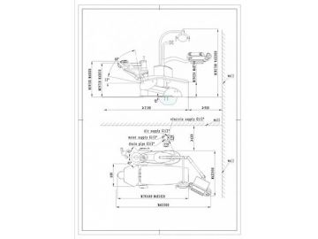 A3600 Dental Chair Unit  (Tecnodent dental chair, handpiece, endoscope, LED light)