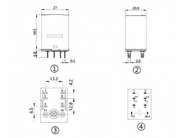 NNC68BVL-2Z Electromagnetic Relay (HH52P Relay Switch)