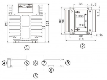 CAG6-1/032F-38 DC-AC 60-80A Single Phase Solid State Relay