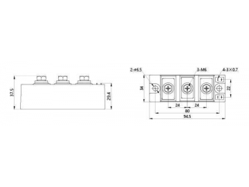 130A-180A MDC MDA MDK Rectifier Diode Module