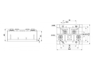 MDQ 150A-250A Single Phase Diode Module