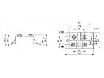 MDQ 30A-100A Single Phase Diode Module