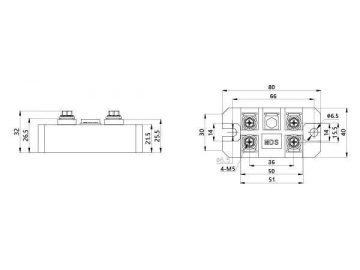 MDQ 30A-100A Single Phase Diode Module