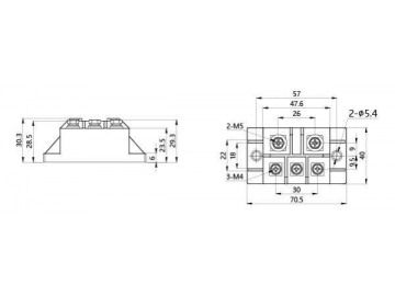 MDS 30A-100A Three Phase Diode Module