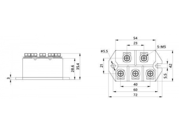 MDS 30A-100A Three Phase Diode Module