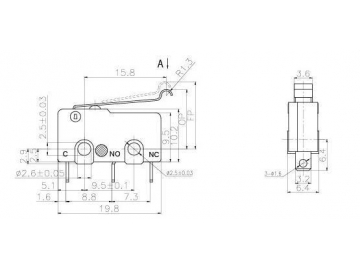 NS-5W/10W R-Shape Lever Micro Switch