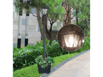 Cast Aluminum Post Planter Solar Powered LED Light, ST4220SSHP LED Light