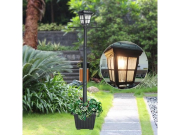 Cast Aluminum Flat Top Lantern Solar Powered LED Post Light, ST4310HP-A LED Light