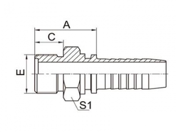 10311 Straight Male Metric O-Ring Face Seal (ORFS) Fittings