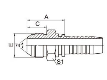 10711 Metric Male 74° Cone Seal Hydraulic Fittings